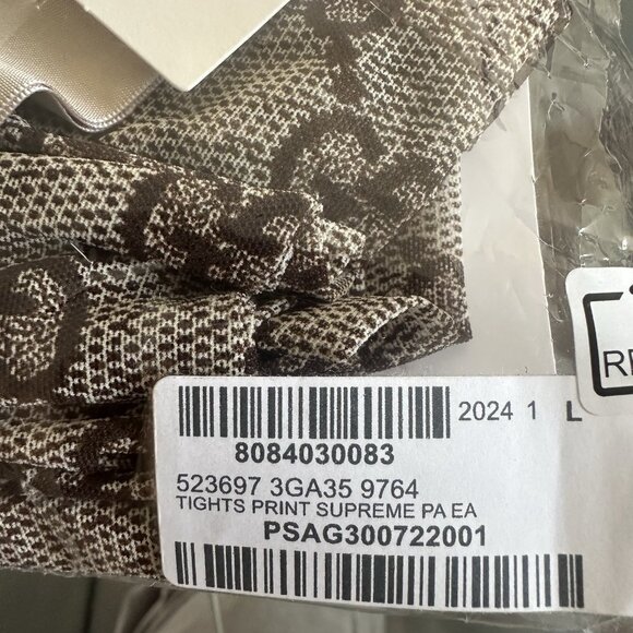 NEW Gucci Tights Brown GG Print Supreme Size L - Picture 8 of 9